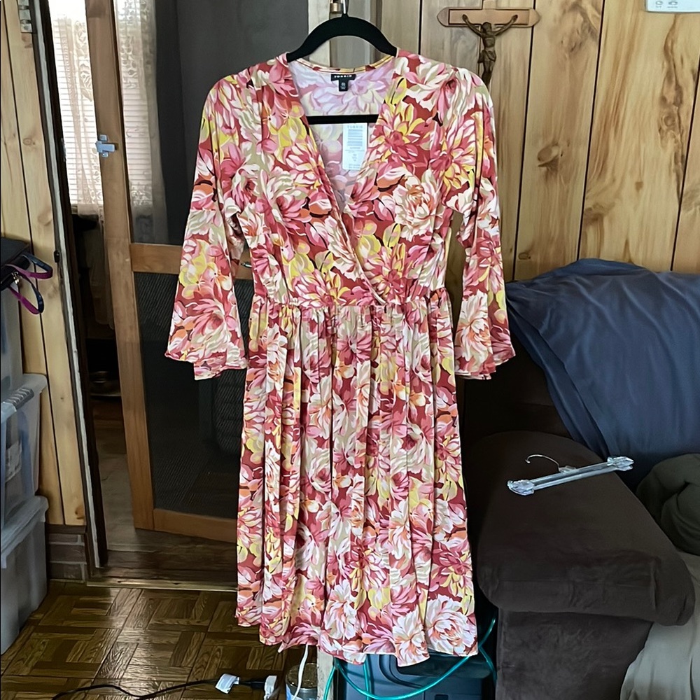 Torrid Multi Floral Surplice Dress 00